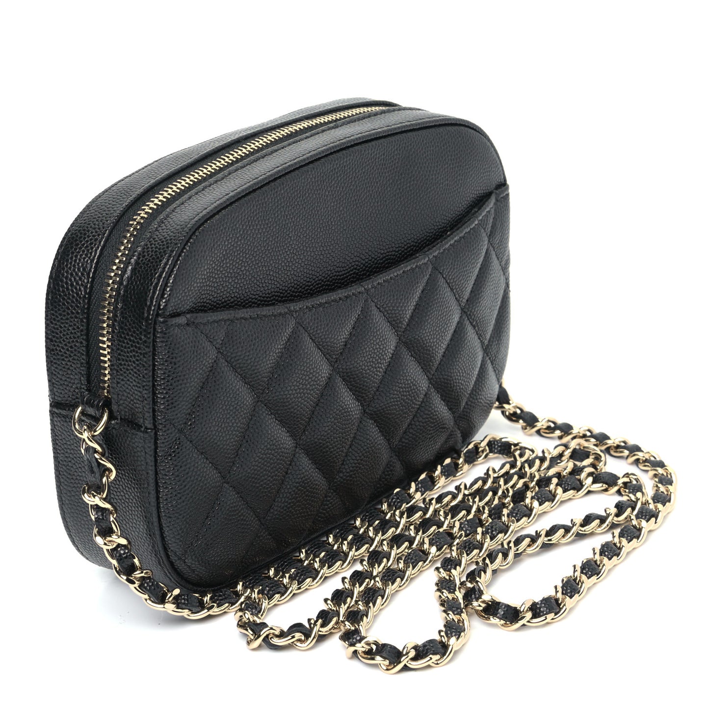 Caviar Quilted Vanity With Chain Black