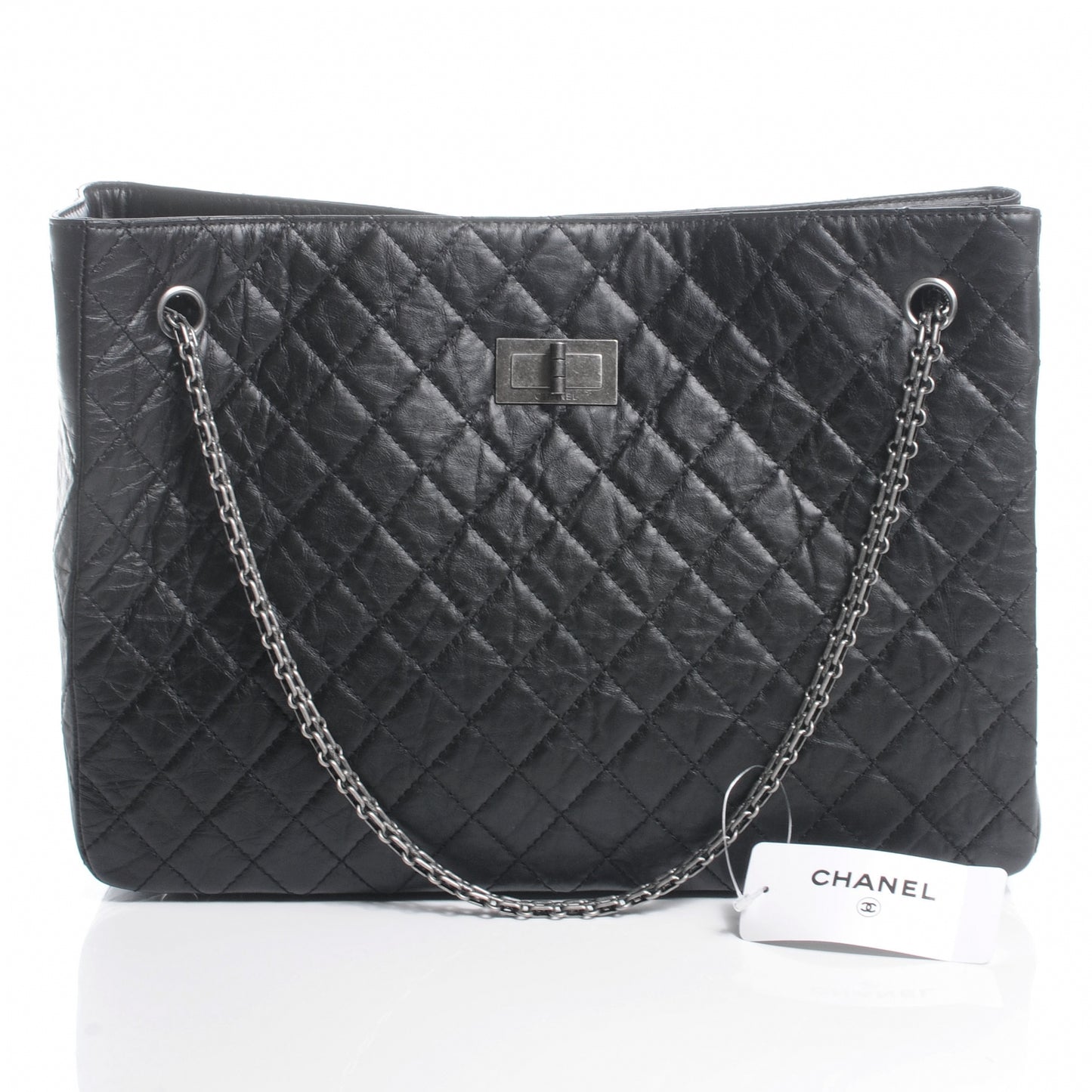 Aged Calfskin Reissue 2.55 Tote Black