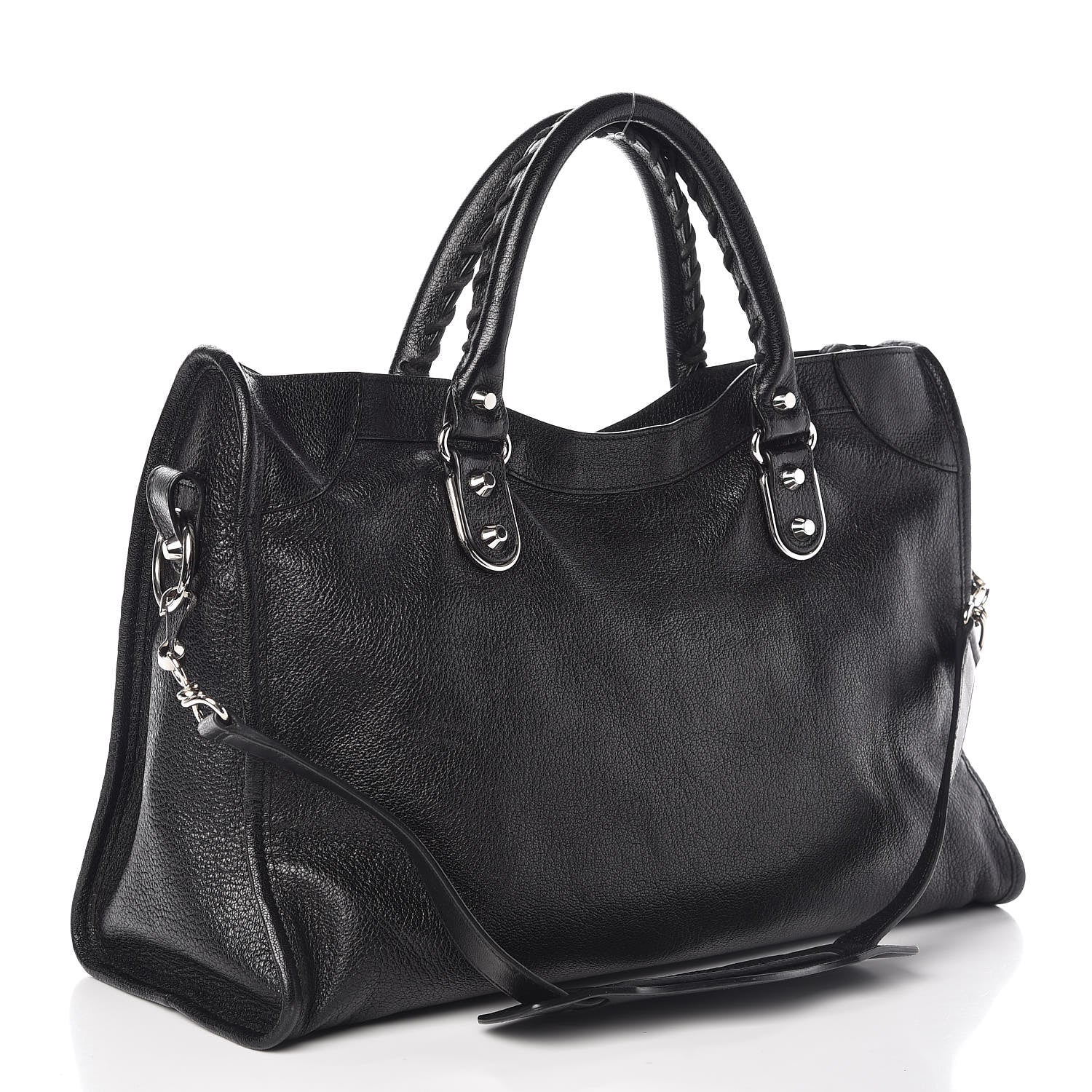 Balenciaga Chevre Silver Metallic Edge Hardware City Black 3 of 9