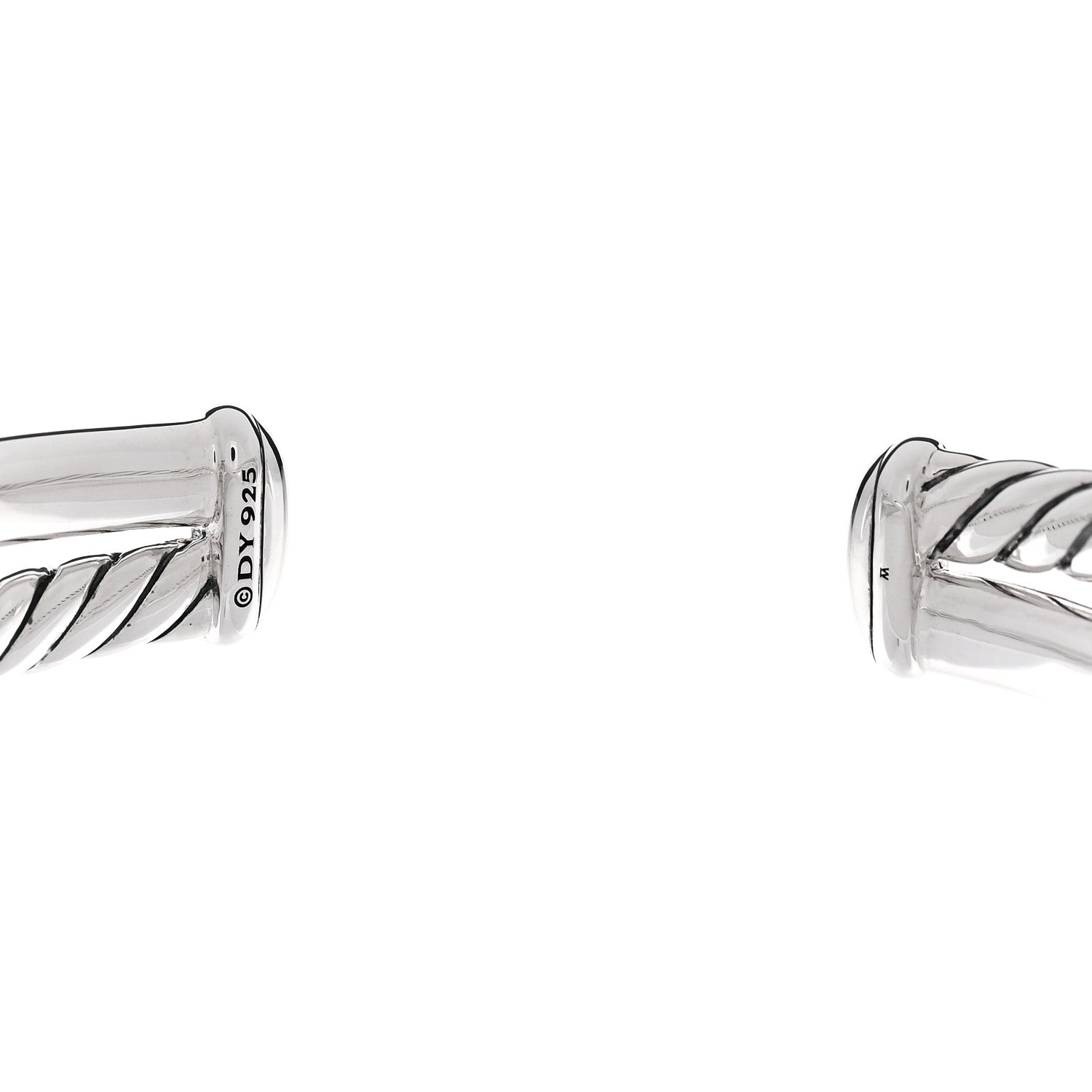 David Yurman Sterling Silver 11mm Crossover 2 Row Cuff Bracelet 3 of 3