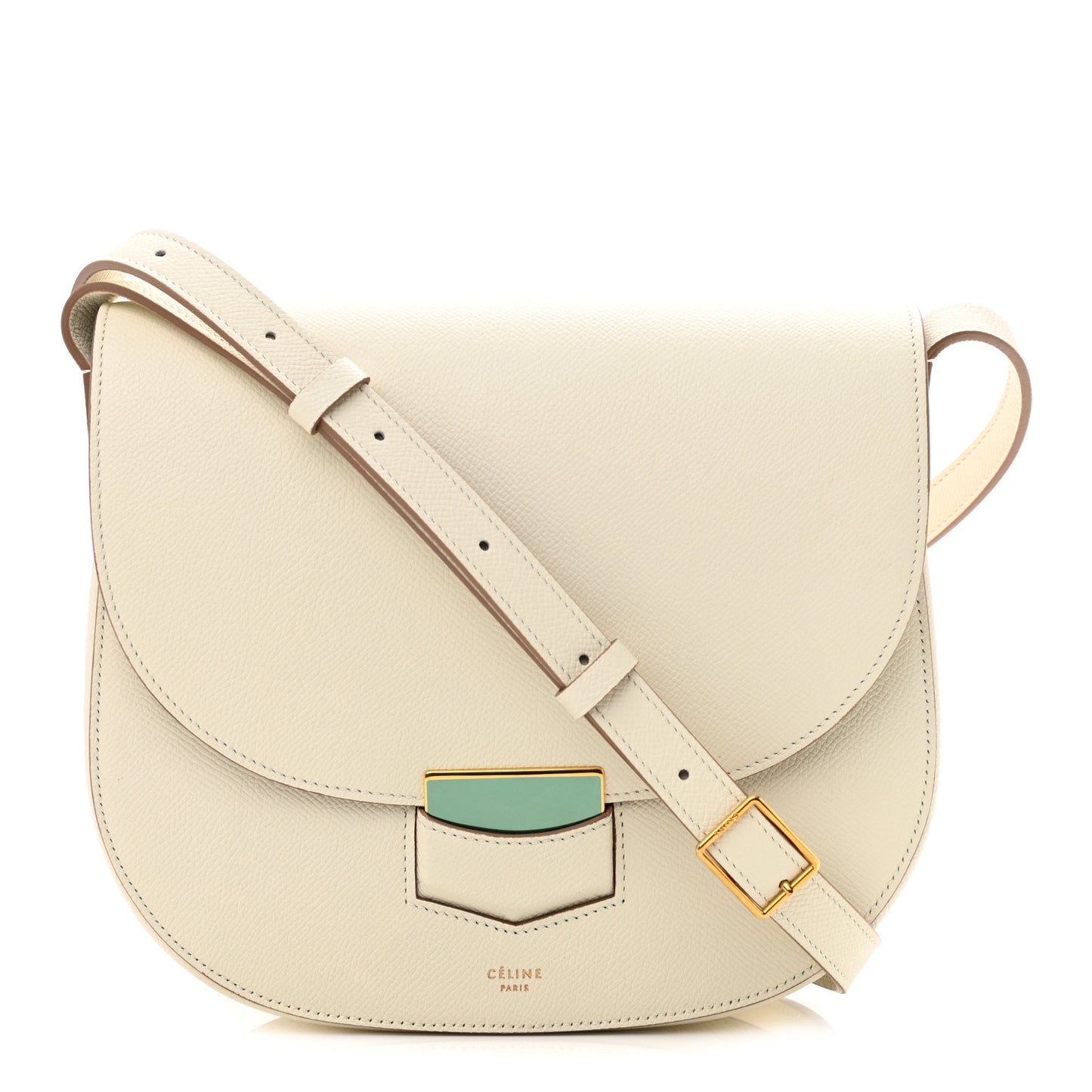 Grained Calfskin Medium Trotteur White