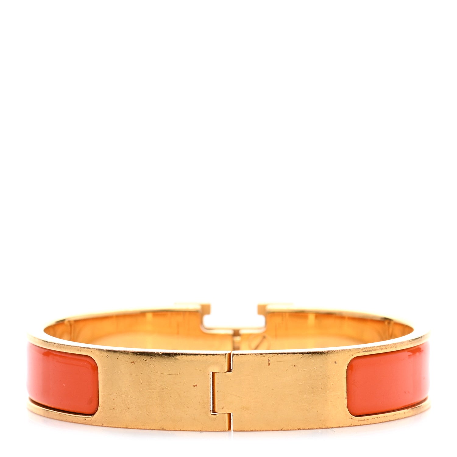 Hermes Enamel Narrow Clic Clac H Bracelet PM Orange 3 of 5