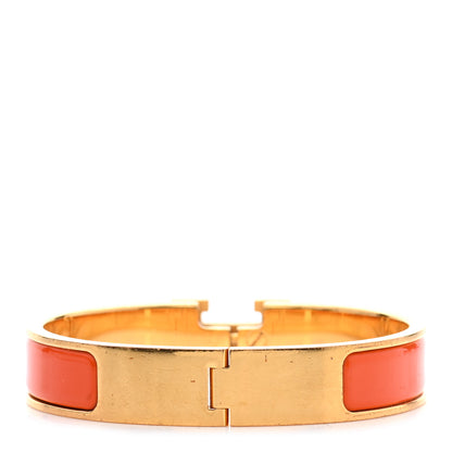 Hermes Enamel Narrow Clic Clac H Bracelet PM Orange 3 of 5