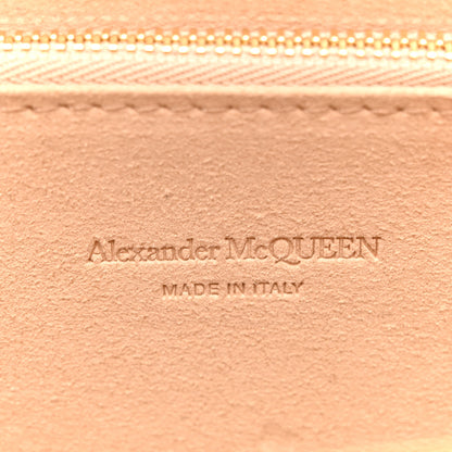 Alexander McQueen Calfskin Crocodile Embossed Knuckle Flat Clutch Black Gold 6 of 10
