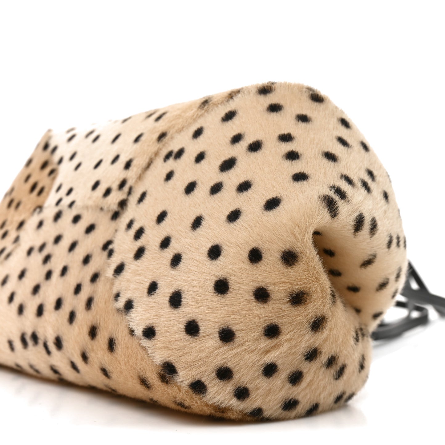 Pony Hair Cheetah Print Pretty CC Clutch With Strap Light Beige Black