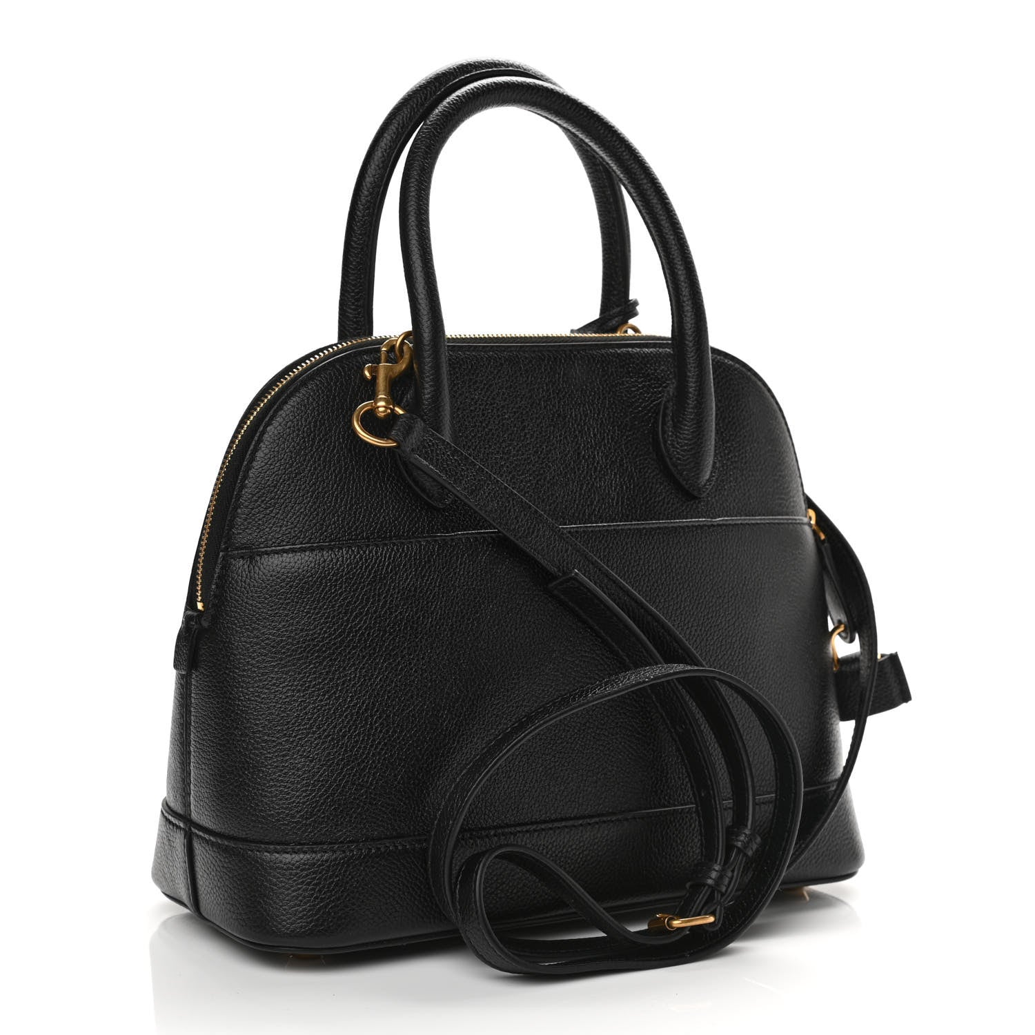 Balenciaga Grained Calfskin Logo S Ville Top Handle Bag Black White 2 of 9