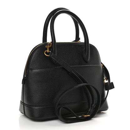 Balenciaga Grained Calfskin Logo S Ville Top Handle Bag Black White 2 of 9