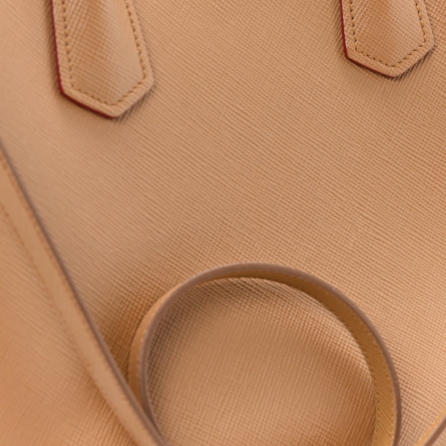 Saffiano Cuir Large Double Bag Caramel Fuoco