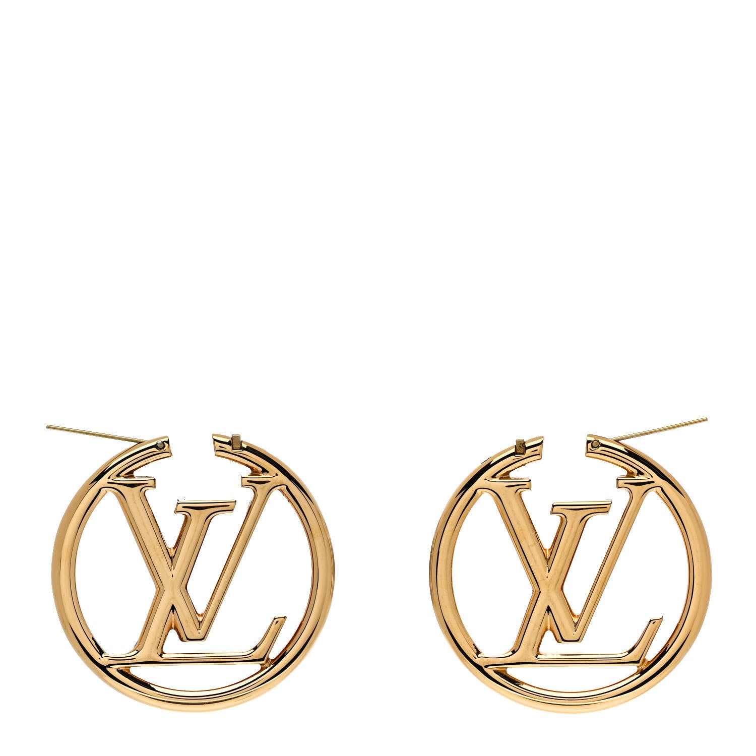 Louis Vuitton Metal Louise Hoop Earrings Gold 3 of 5