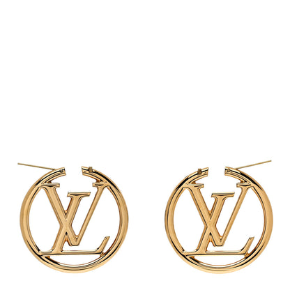 Louis Vuitton Metal Louise Hoop Earrings Gold 3 of 5