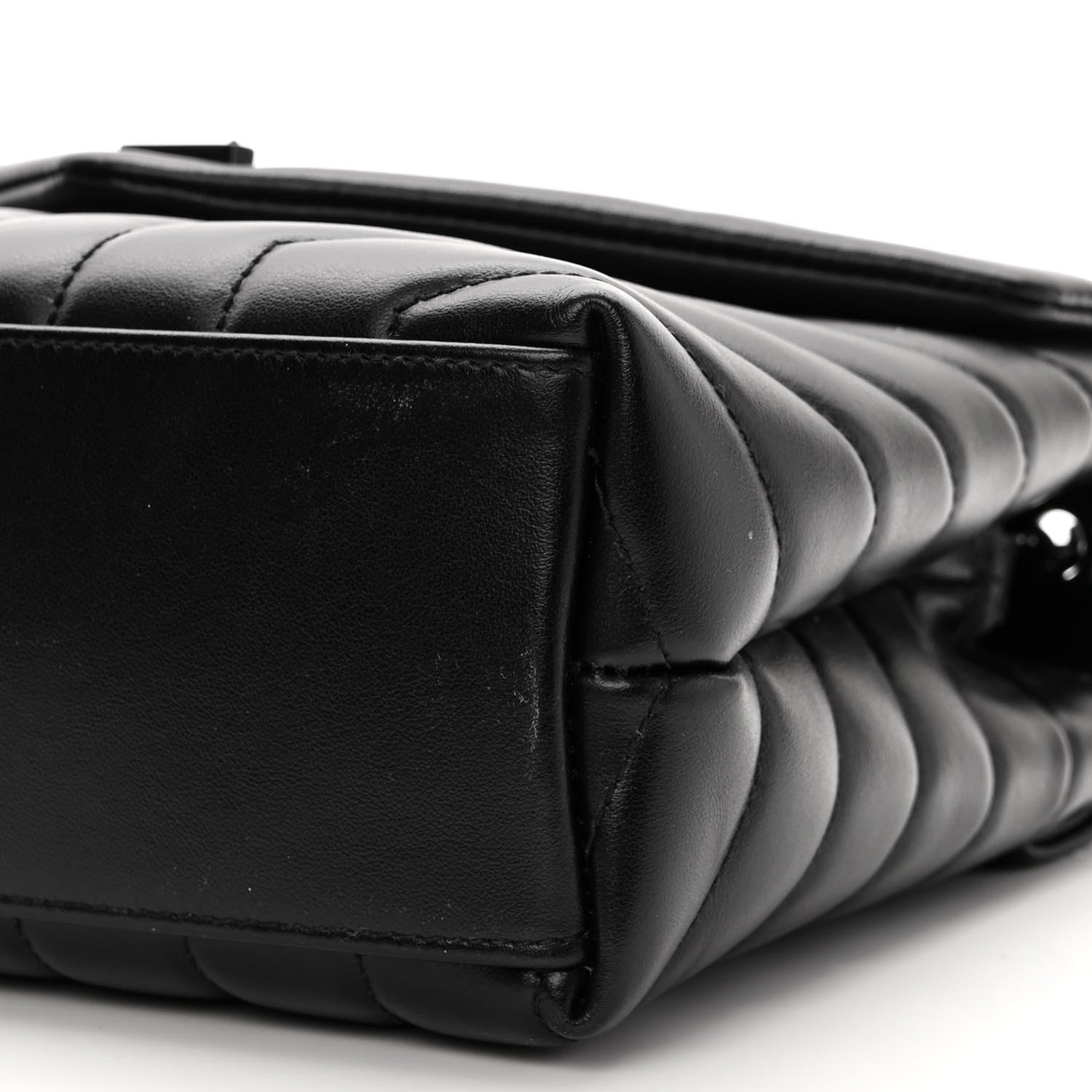 Saint Laurent Calfskin Y Quilted Monogram Monochrome Small Loulou Chain Satchel Black 11 of 11