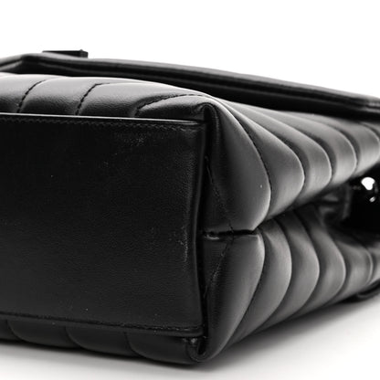 Saint Laurent Calfskin Y Quilted Monogram Monochrome Small Loulou Chain Satchel Black 11 of 11