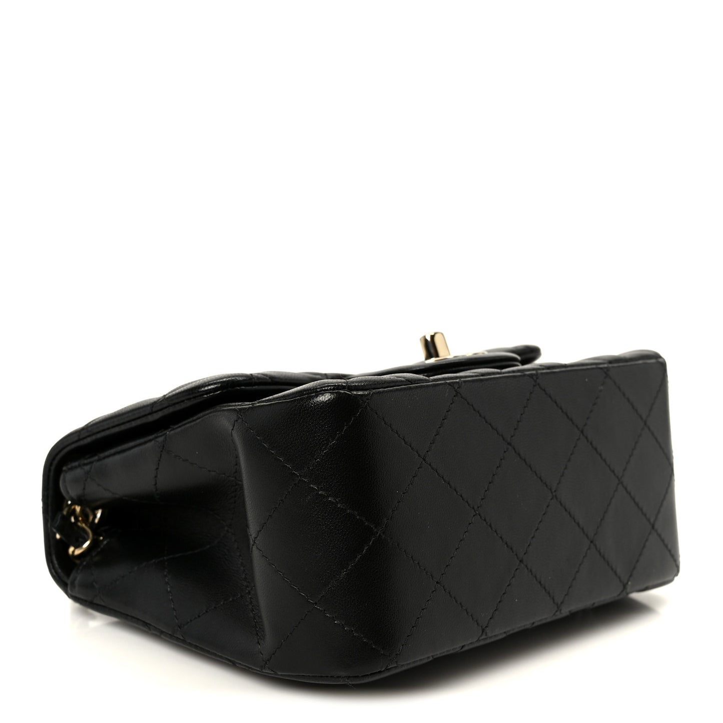Lambskin Quilted Mini Square Flap Black