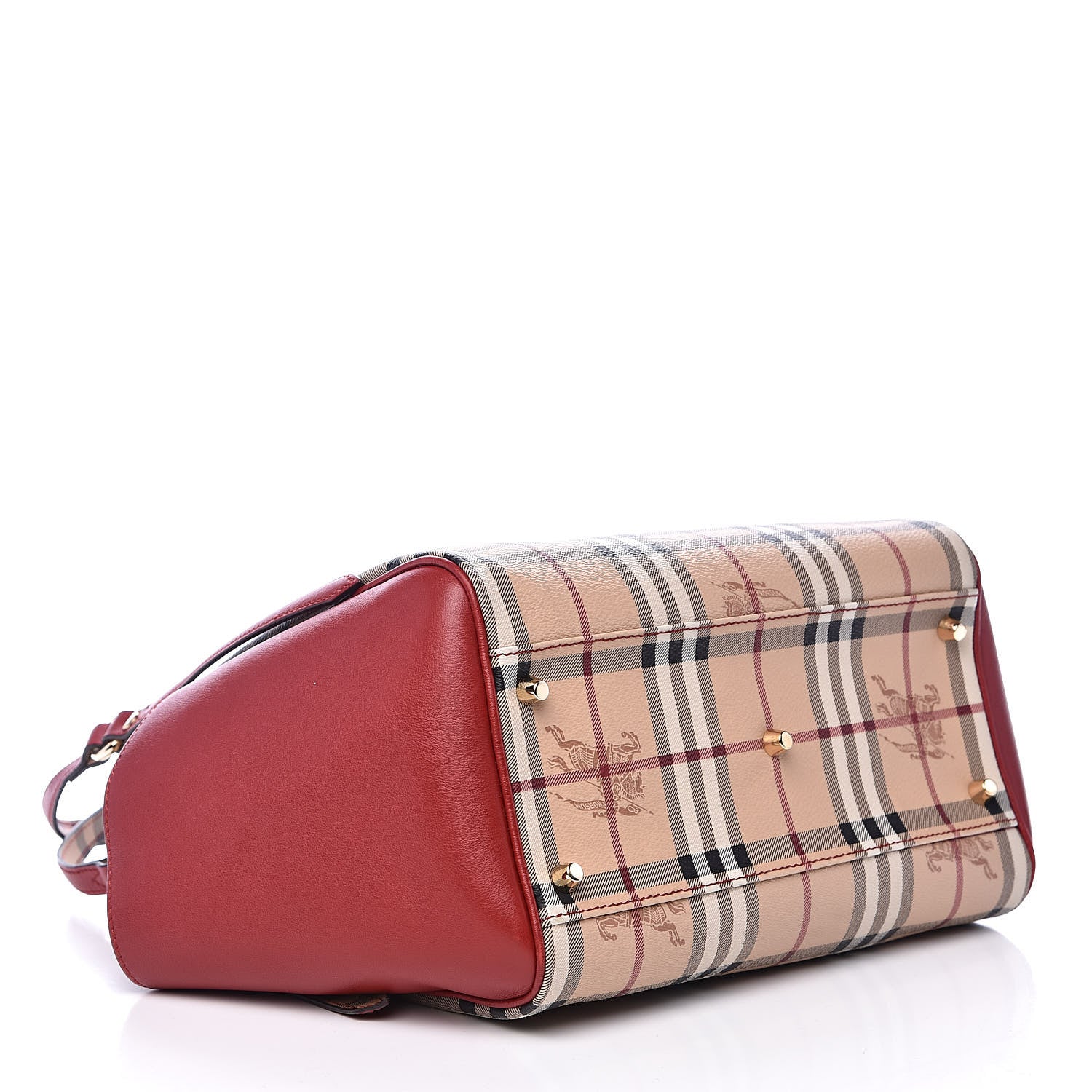 Burberry Haymarket Check Small Canterbury Tote Military Red 4 of 9