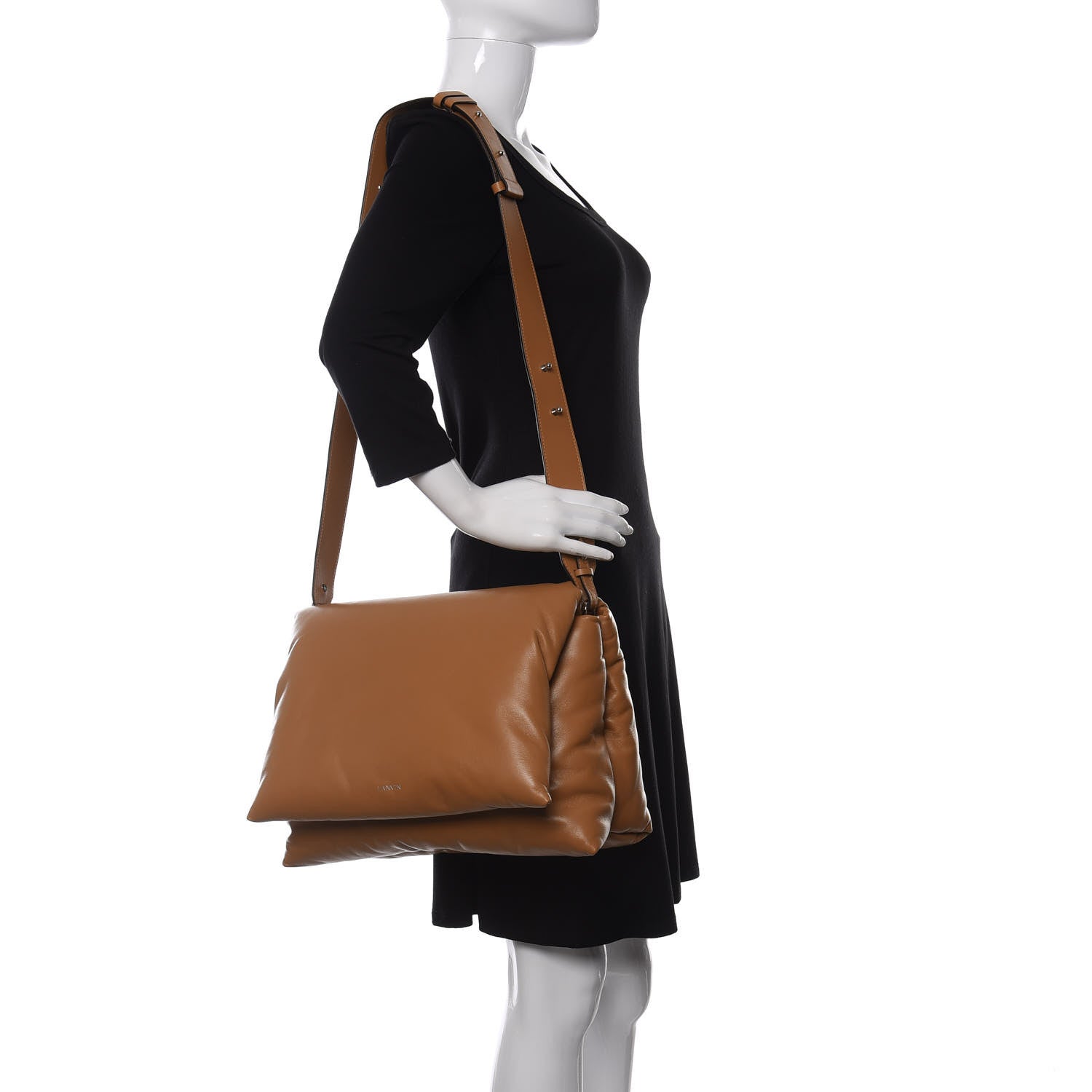 Lanvin Lambskin Sugar Flap Shoulder Bag Sand 2 of 9