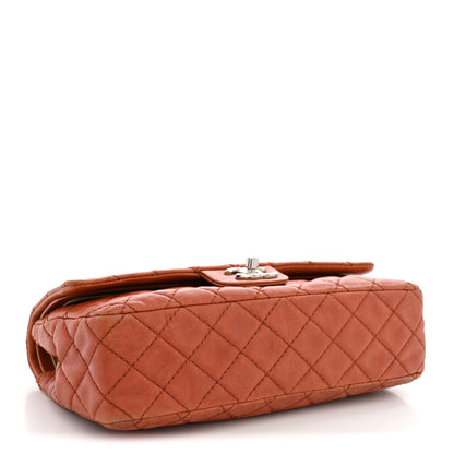 Chanel Glazed Lambskin Quilted Medium Double Flap Bijoux Chain Dark Orange 4 of 16