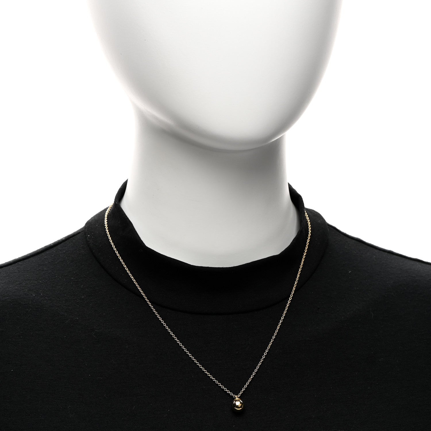 Tiffany 18K Yellow Gold 8mm HardWear Ball Pendant Necklace 2 of 5
