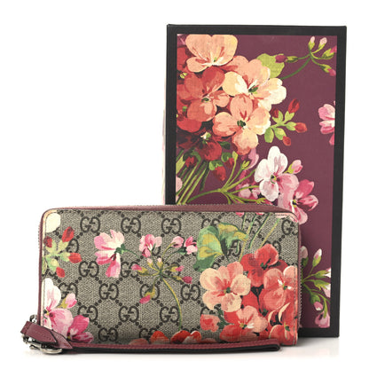 Gucci GG Supreme Monogram Blooms Zip Around Wallet Beige Multicolor Dry Rose 9 of 9
