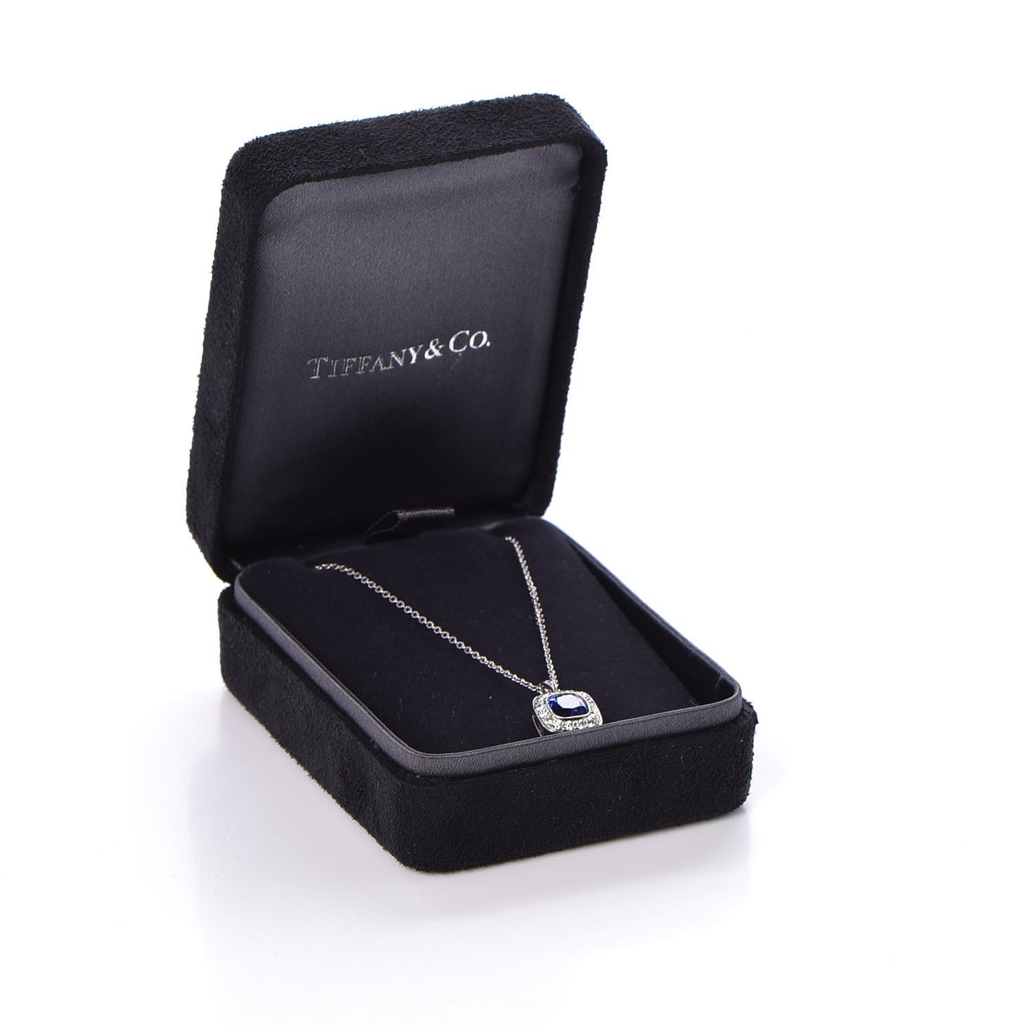 Platinum Diamond Blue Sapphire Legacy Pendant Necklace