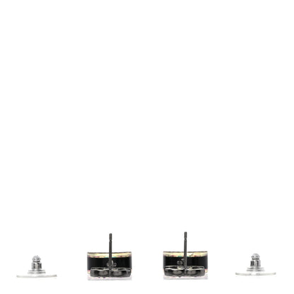 Chanel Resin Crystal CC Drop Earrings Black Multicolor 3 of 5
