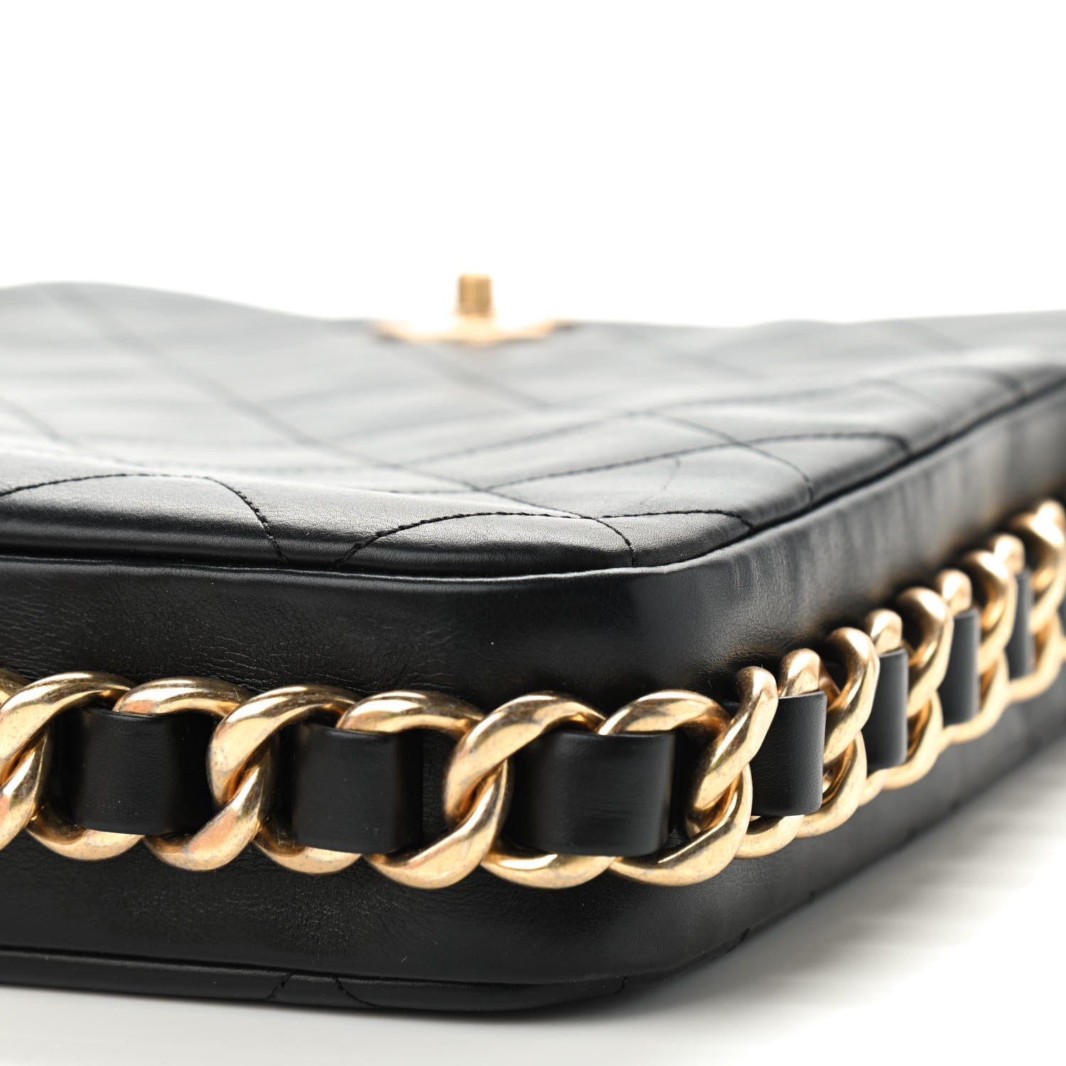 Chanel Calfskin Quilted Framing Chain Hobo Black 9 of 9