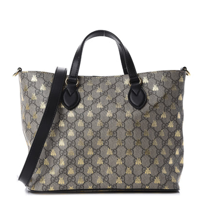 Gucci Soft GG Supreme Monogram Bees Small Crossbody Tote Beige Oro Black 1 of 10