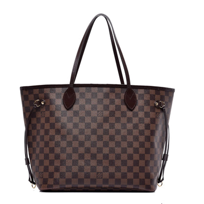 Louis Vuitton Damier Ebene Neo Neverfull MM Rose Ballerine 1 of 8