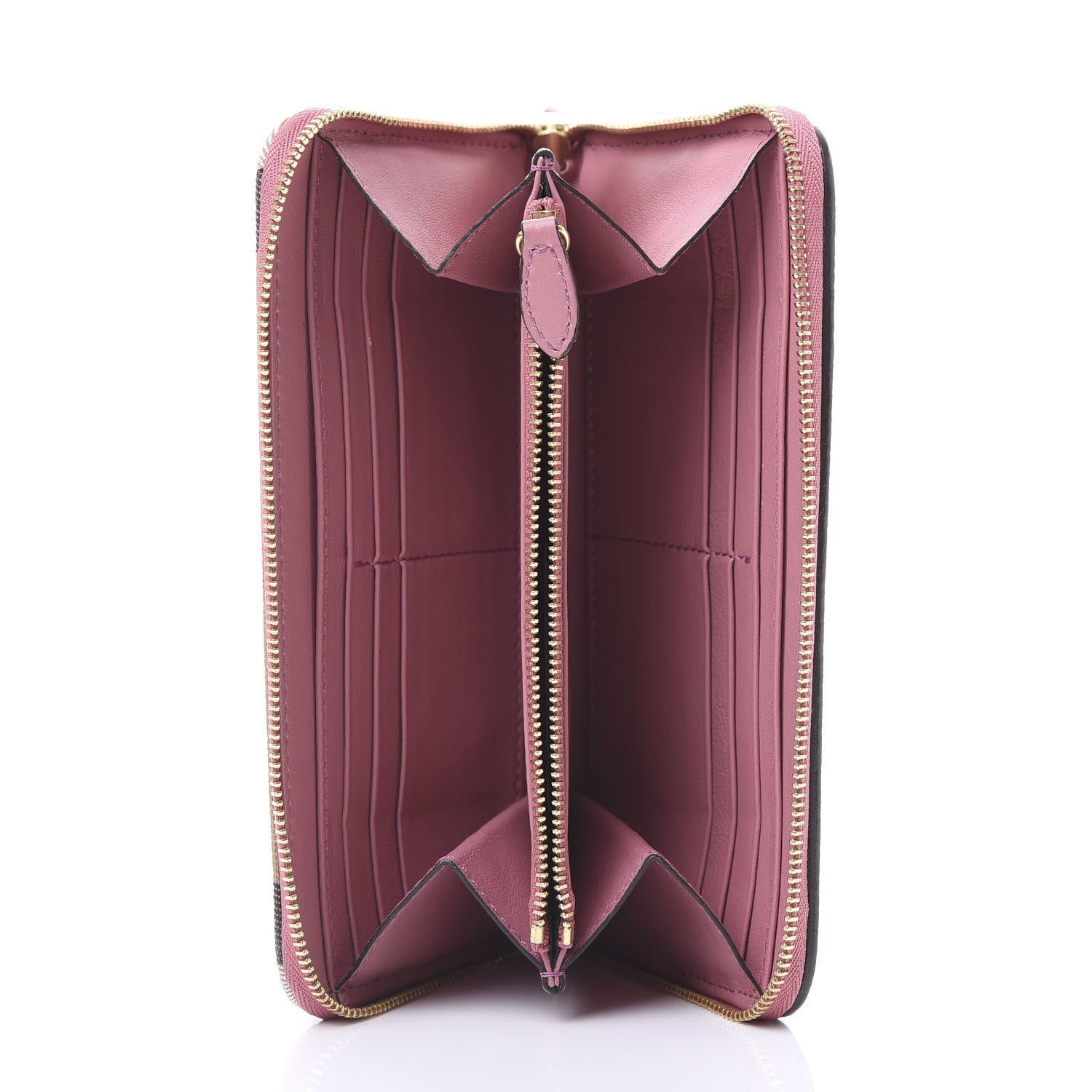 Burberry Grainy Calfskin House Check Elmore Zip Around Wallet Mauve Pink 4 of 8