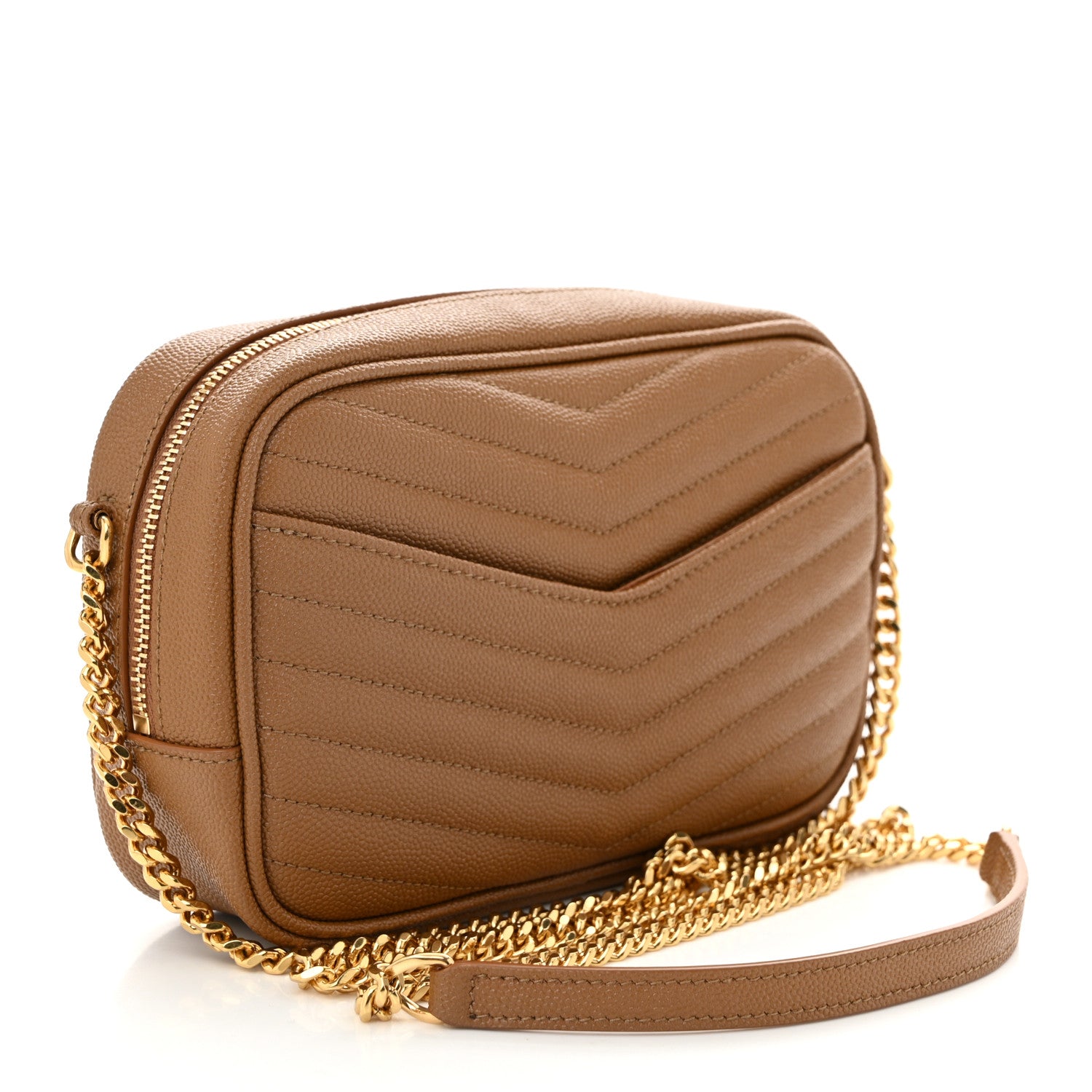 Saint Laurent Grain De Poudre Matelasse Monogram Mini Lou Camera Bag Dark Natural 3 of 10