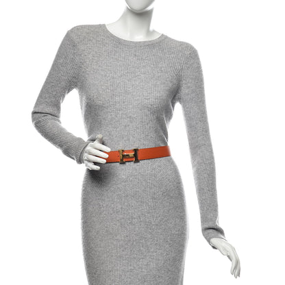 Hermes Swift Epsom 32mm H Belt 95 Feu White 2 of 5