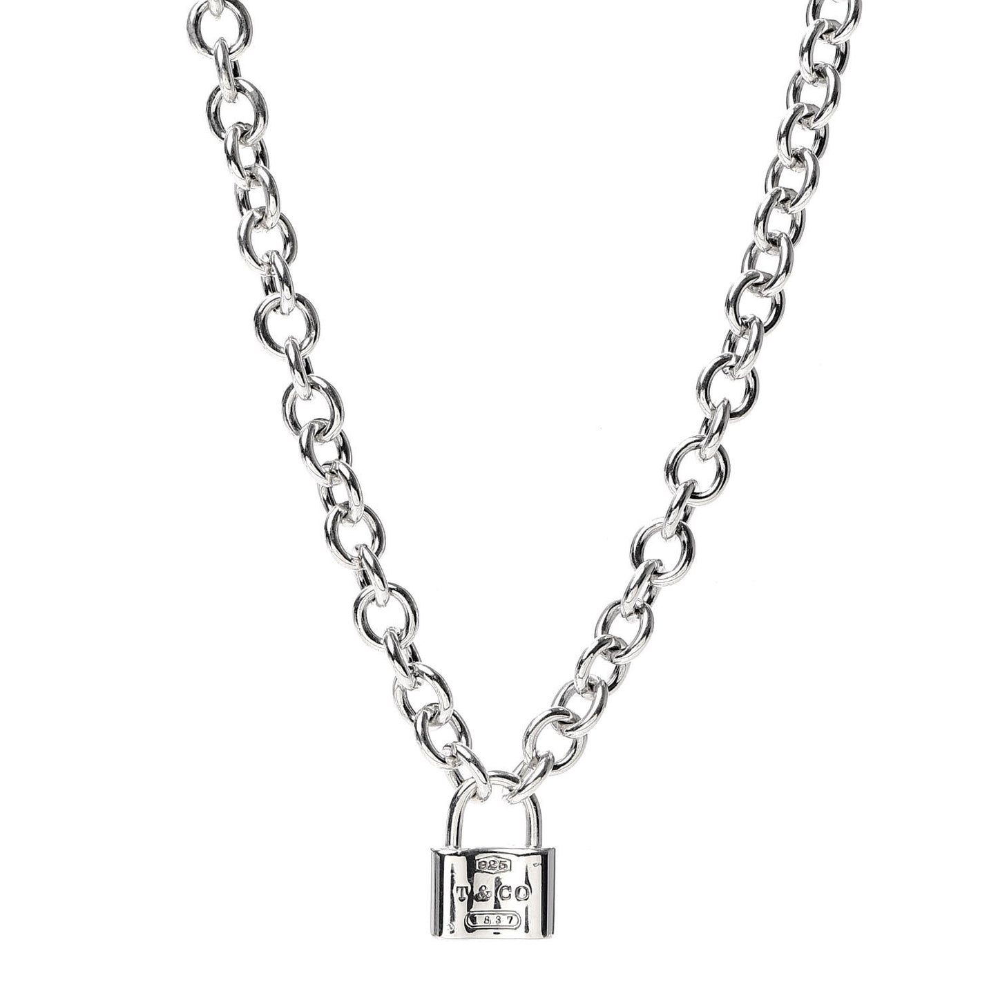 Sterling Silver 1837 Lock Charm Necklace