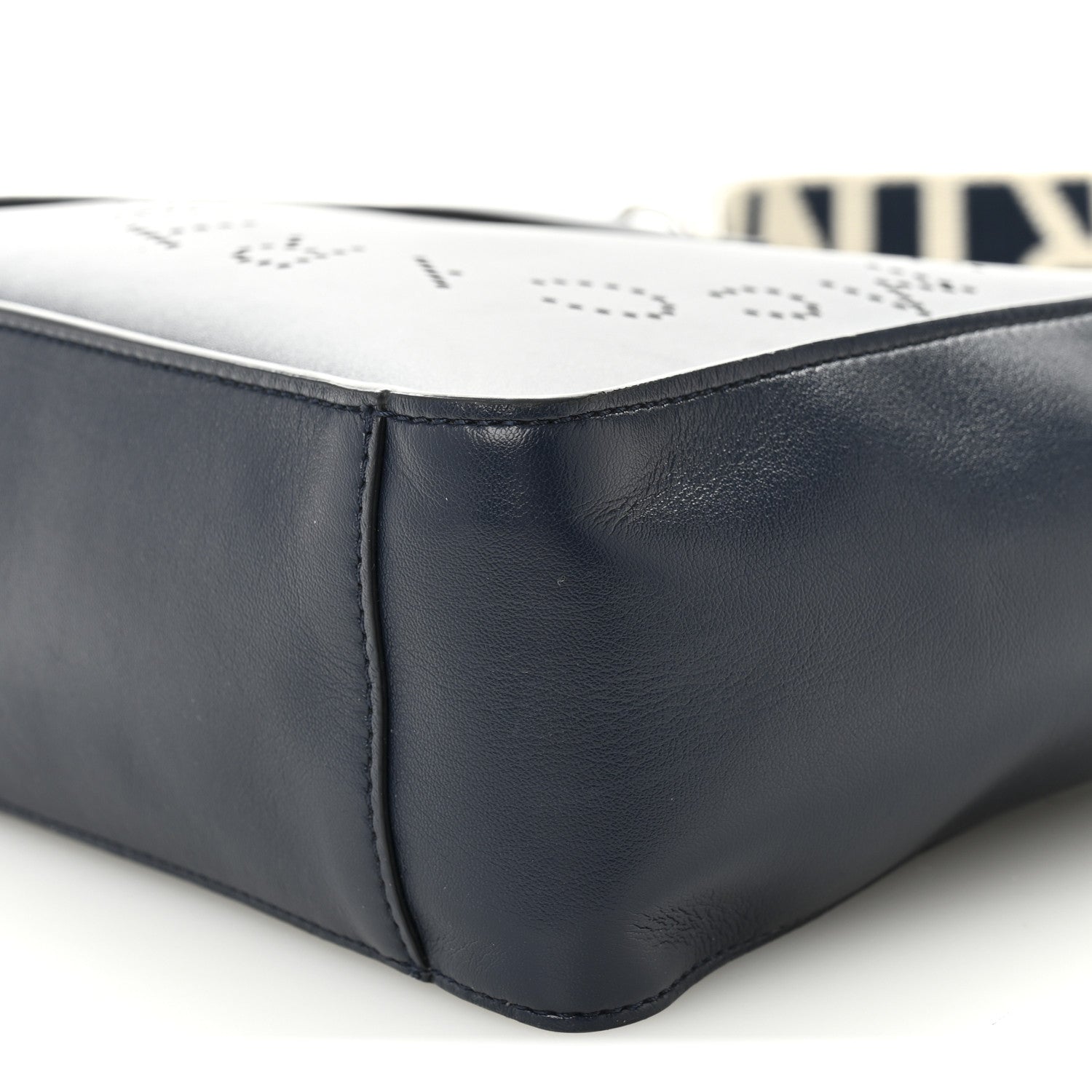 Stella McCartney Eco Alter Nappa Perforated Logo Mini Crossbody Navy 9 of 10