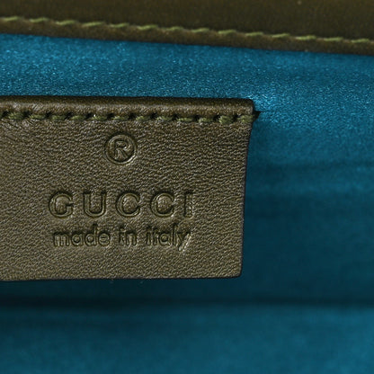 Gucci Velvet Moon Calfskin Crystal GG Monogram Small Dionysus Shoulder Bag Dark Olive Rose Gold 6 of 10