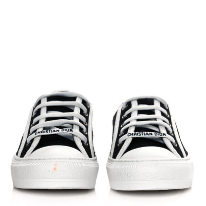 Christian Dior Resille Embroidered Walk'N'Dior Low Top Sneakers 36.5 Black 2 of 10