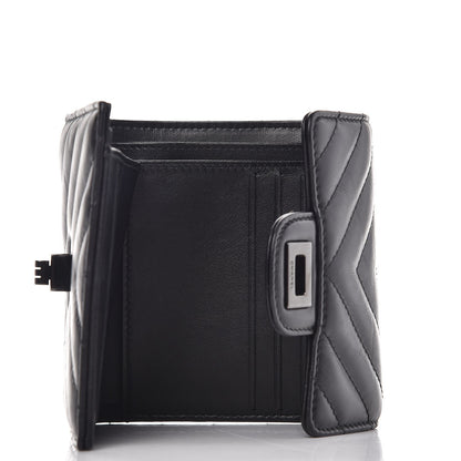 Chanel Aged Calfskin Chevron Quilted Reissue Compact Wallet So Black 5 of 9