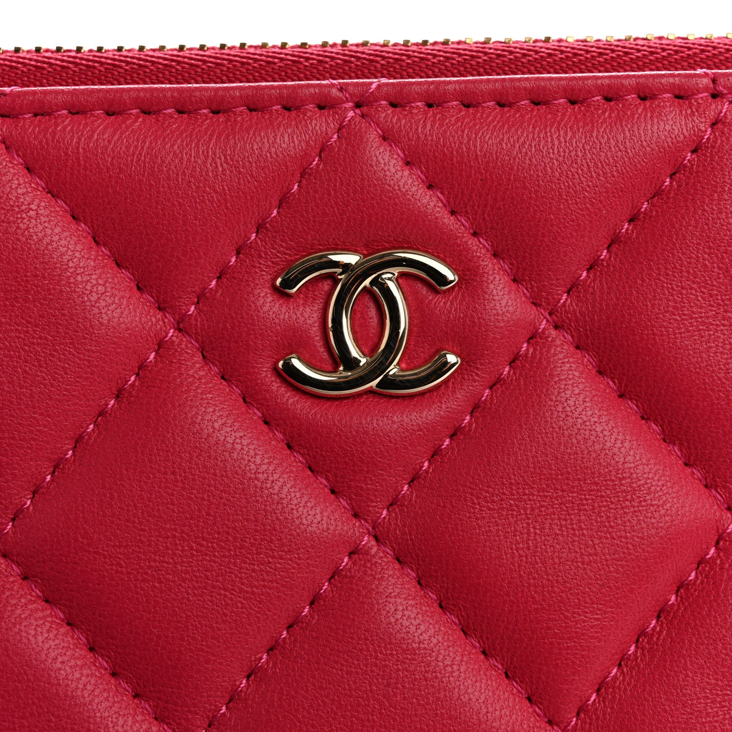 Chanel Lambskin Quilted Large Cosmetic Case Fuchsia 8 of 9