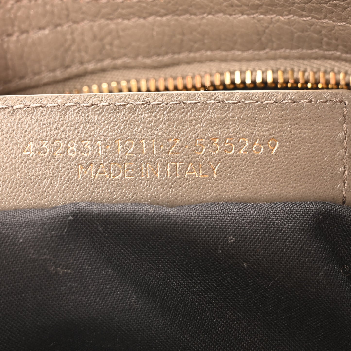 Chevre Gold Metallic Edge Hardware S City Gris Taupe