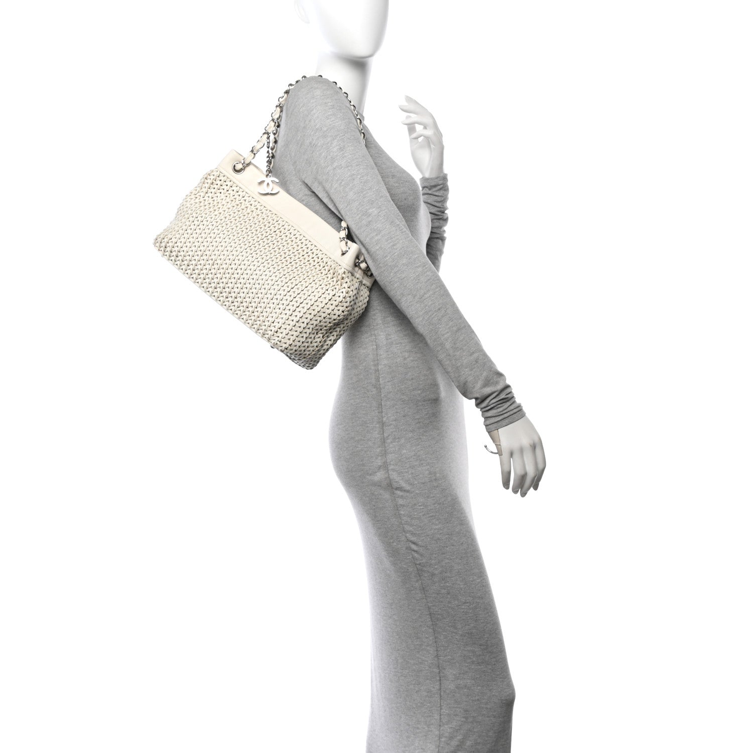 Chanel Calfskin Small Braided CC White 2 of 12