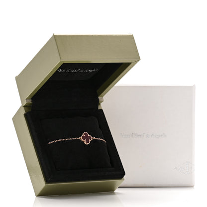 Van Cleef & Arpels 18K Rose Gold Carnelian Sweet Alhambra Bracelet 5 of 5