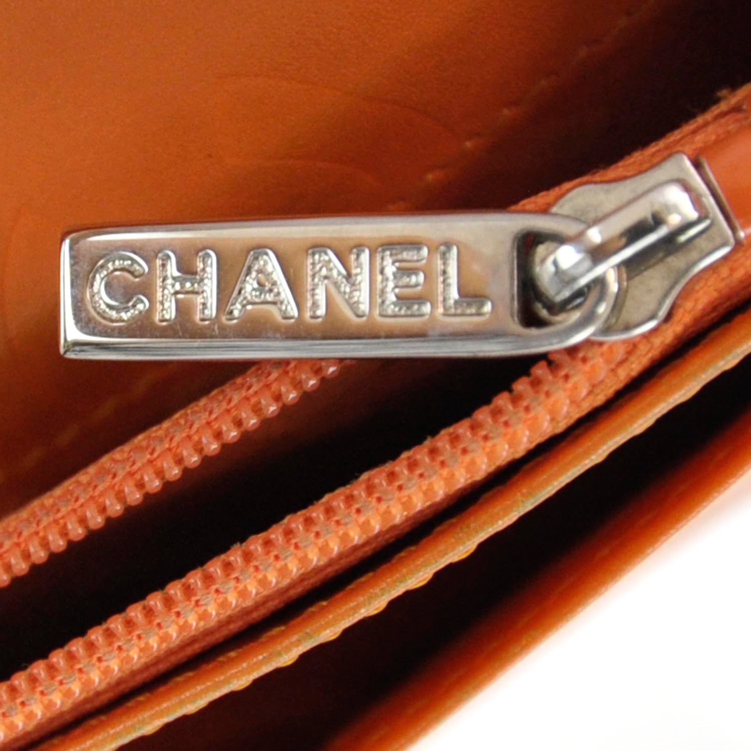 Chanel Calfskin Python Quilted Cambon Yen Wallet Khaki 8 of 9