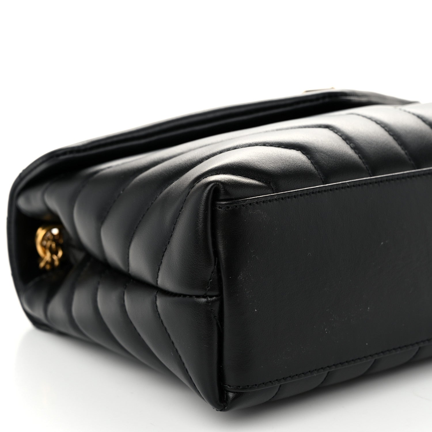 Saint Laurent Calfskin Y Quilted Monogram Small Loulou Chain Satchel Black 9 of 10