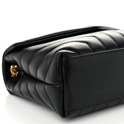 Saint Laurent Calfskin Y Quilted Monogram Small Loulou Chain Satchel Black 9 of 10