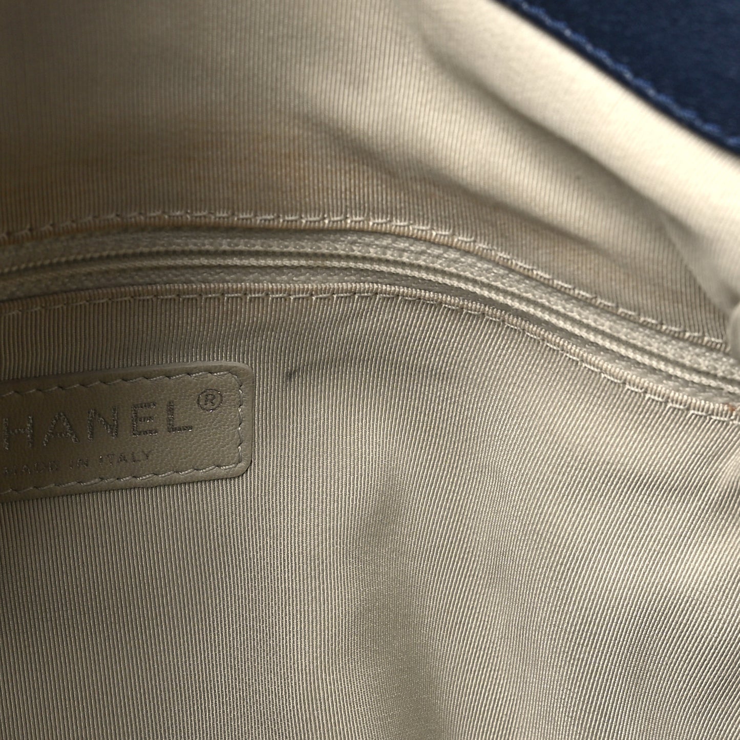 Washed Lambskin Chain Around Hobo Navy Blue