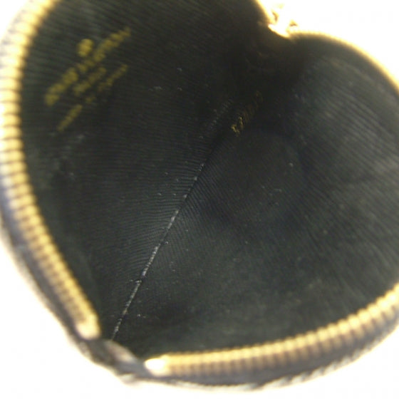Mini Lin Round Coin Purse Holder Black