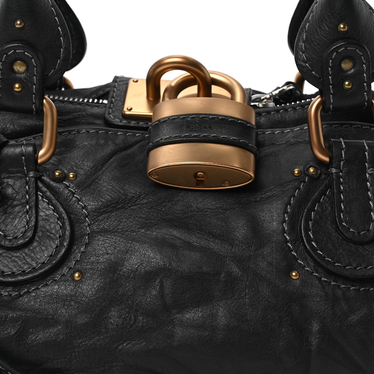 Calfskin Medium Paddington Satchel Black