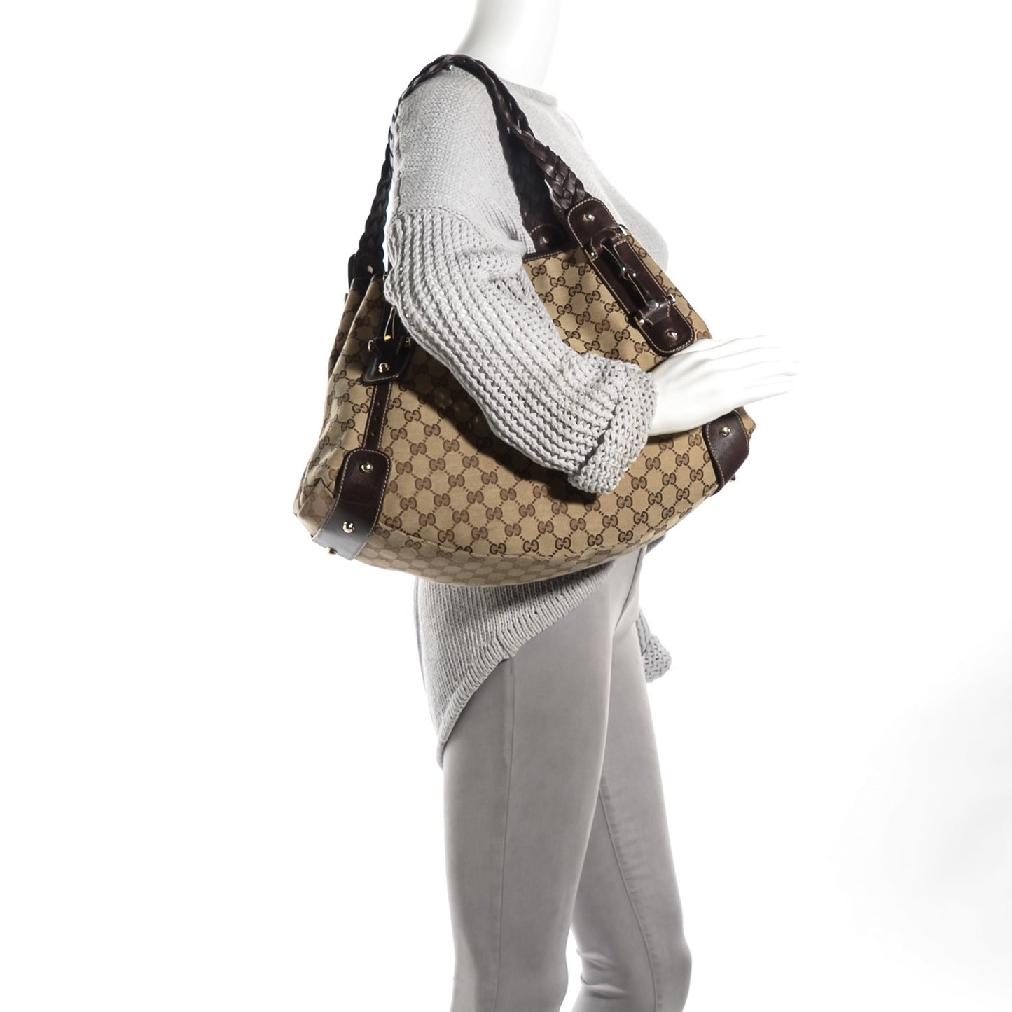 Monogram Medium Pelham Shoulder Bag Brown