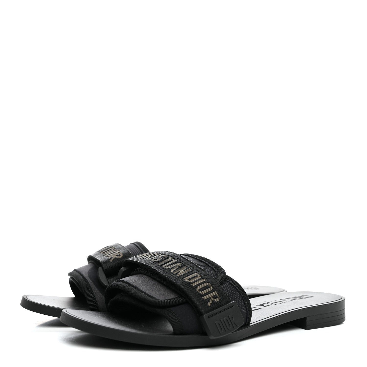 Christian Dior Technical Stretch Fabric Camouflage Dio(r)evolution Slide Sandals 36 Black Military 4 of 10
