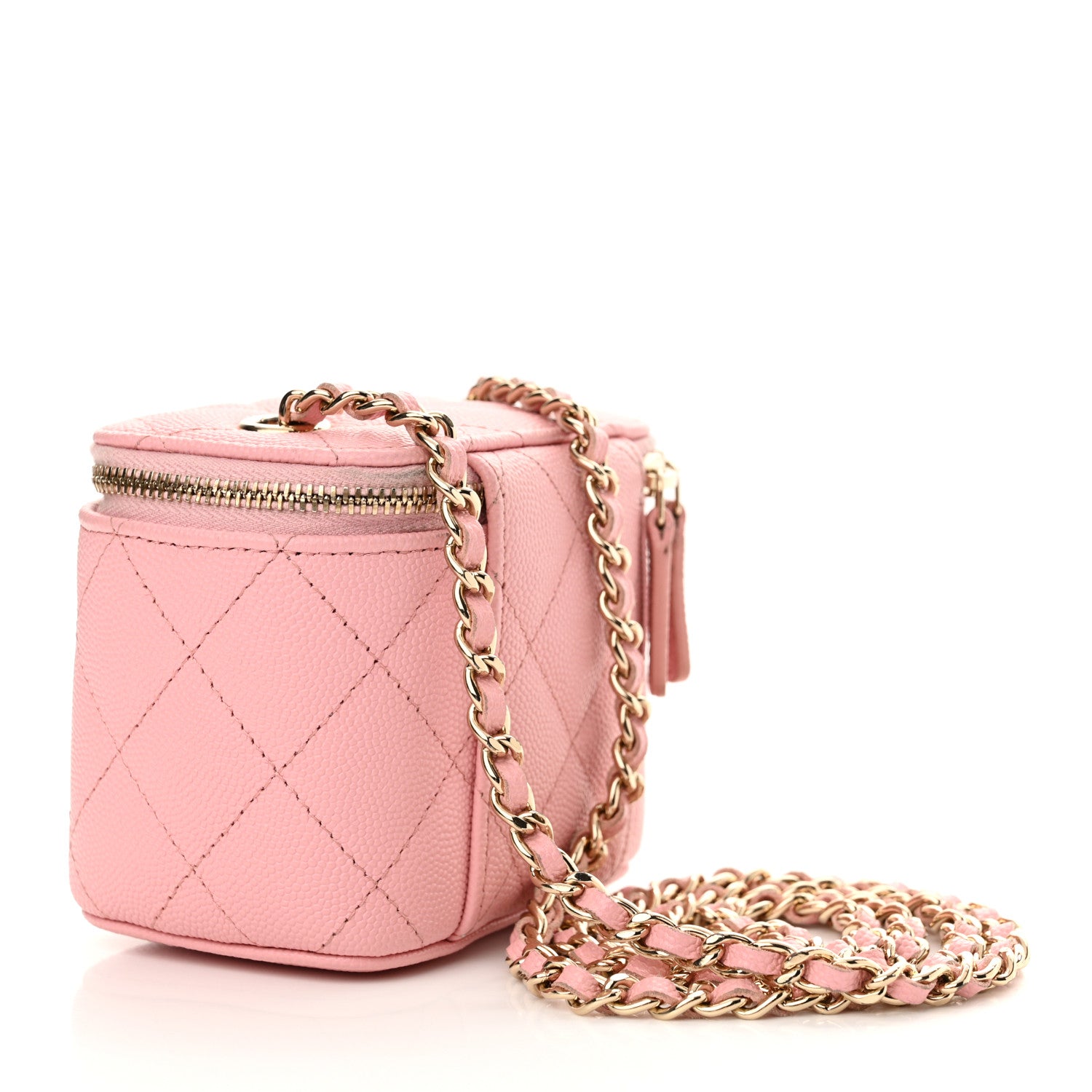 Chanel Caviar Quilted Mini Vanity Case With Chain Light Pink 3 of 10