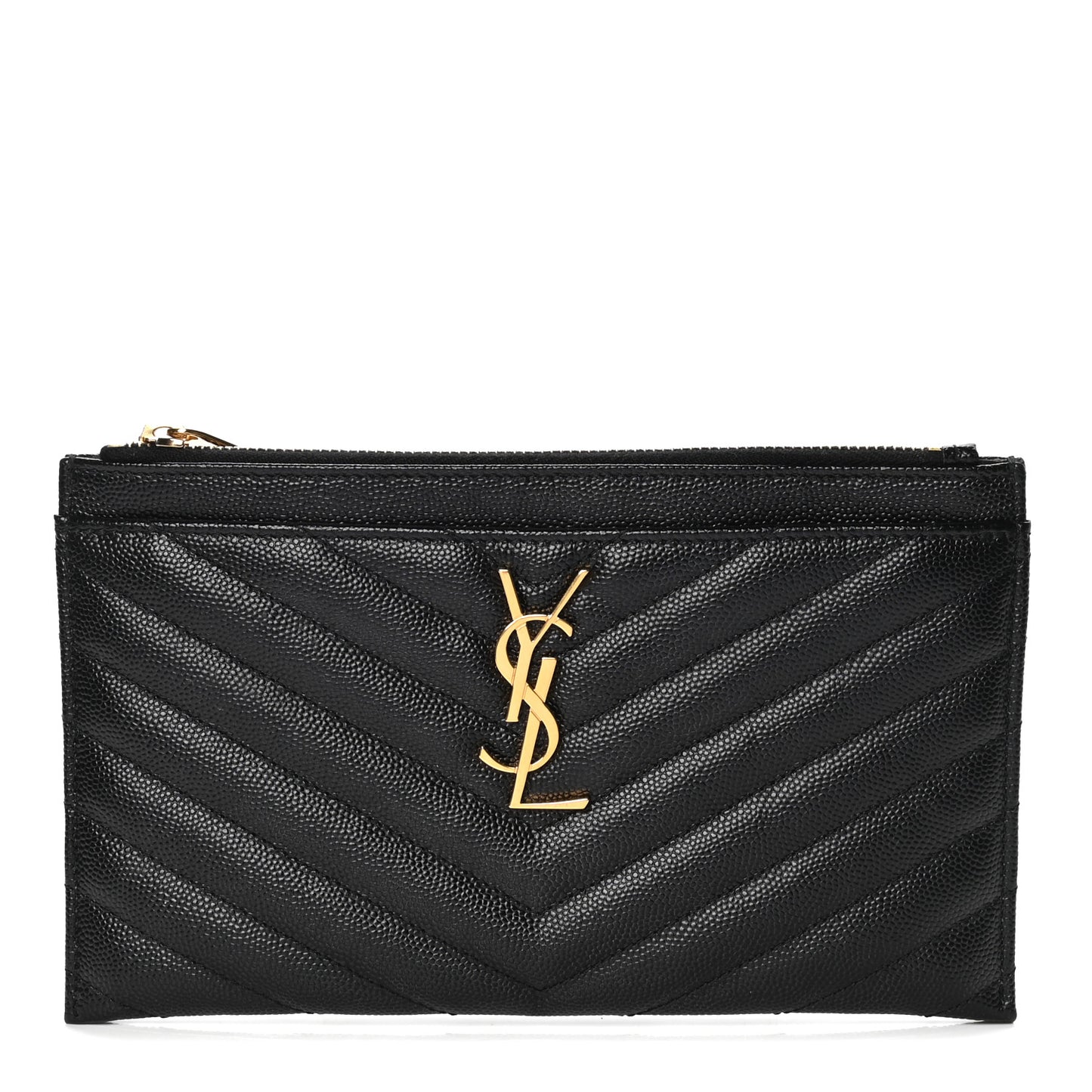 Grain De Poudre Chevron Monogram Bill Pouch Black