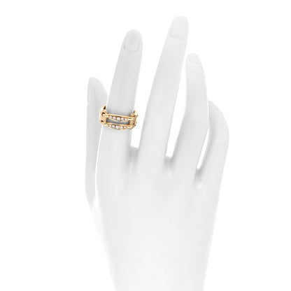 Hermes 18K Yellow Gold Diamond Tied and Stitched Ring 53 6.5 2 of 4